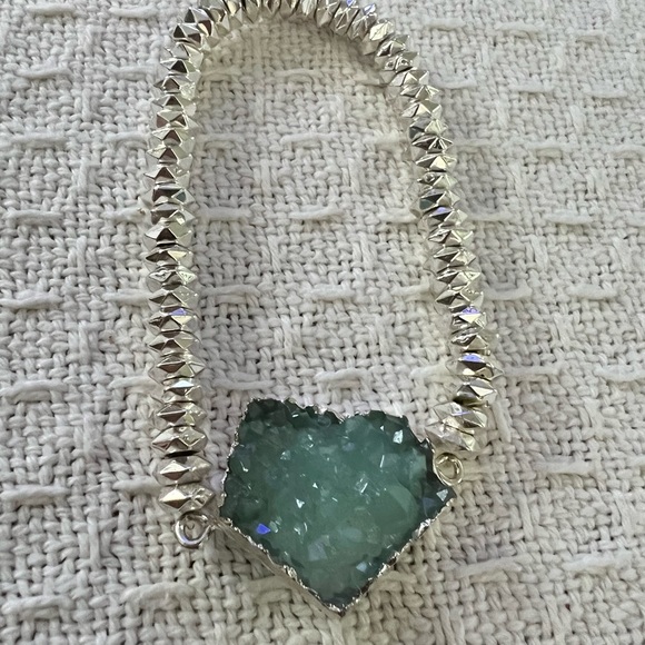Teal & Druzy Crystal bracelet set - Picture 3 of 4